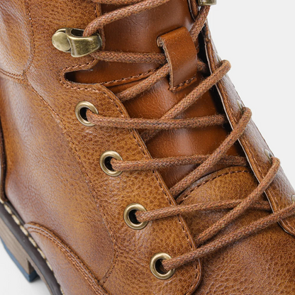 Herrenstiefel | Schnürung Reißverschluss Profilsohle