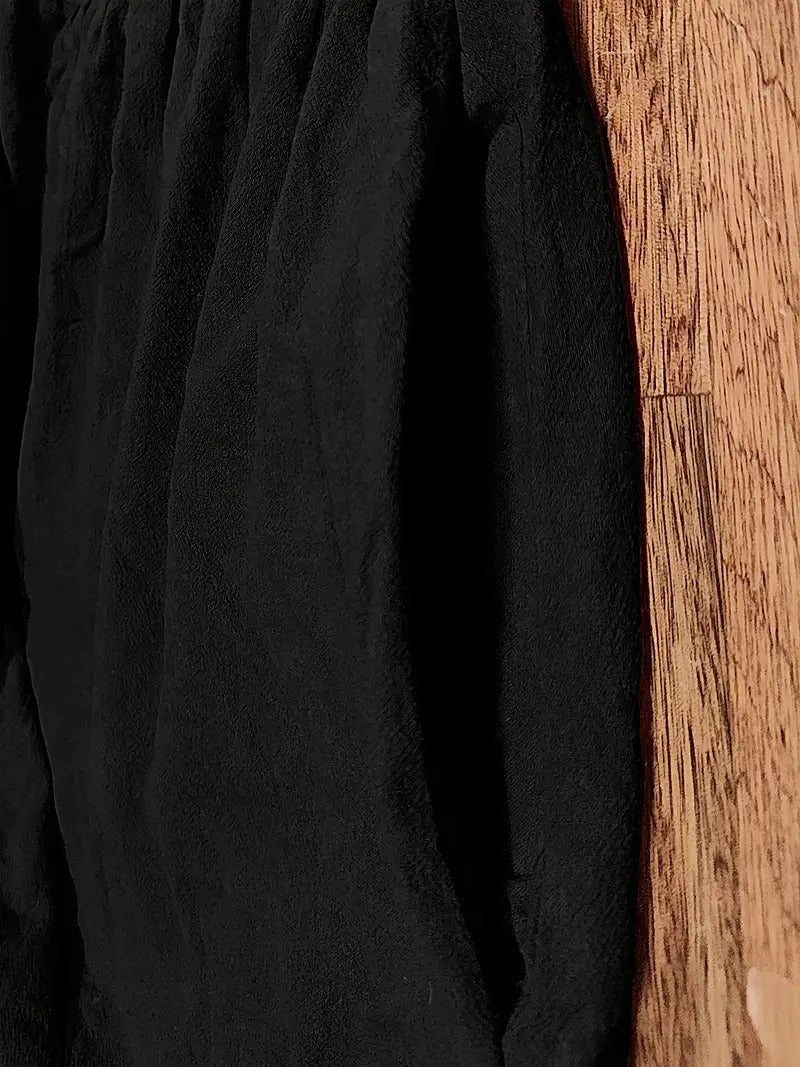 Damen Kleid | Rundhals Taschen Midi