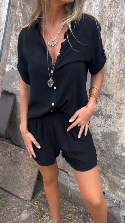 Damen-Zweiteiler | Bluse und Shorts Set