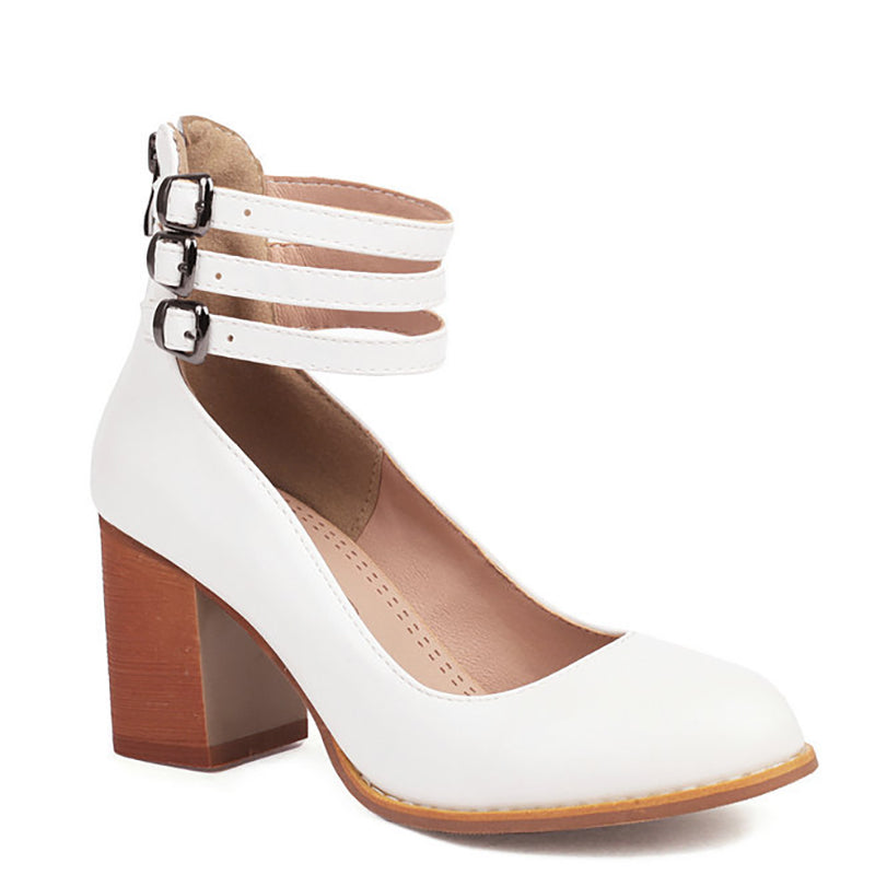Damen Pumps | Blockabsatz Knöchelriemen