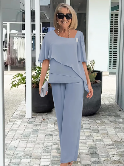 Damen-Zweiteiler | Asymmetrischer Top und Hose