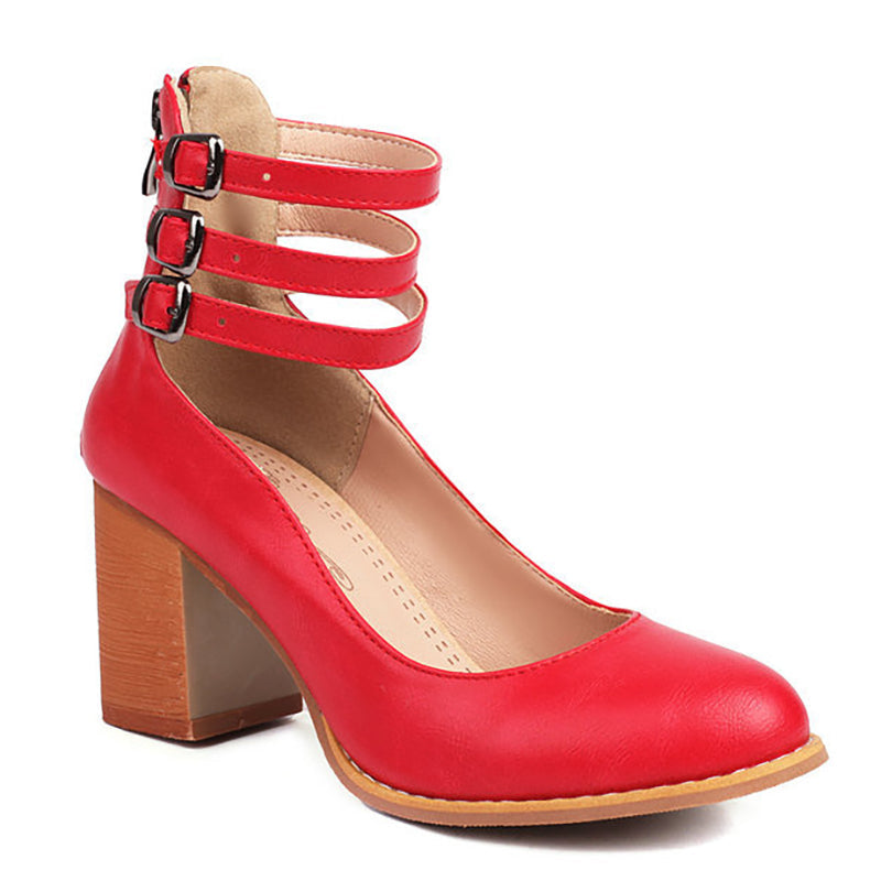 Damen Pumps | Blockabsatz Knöchelriemen