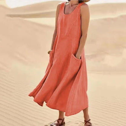Damen Kleid | Ärmelloses Taschen Design