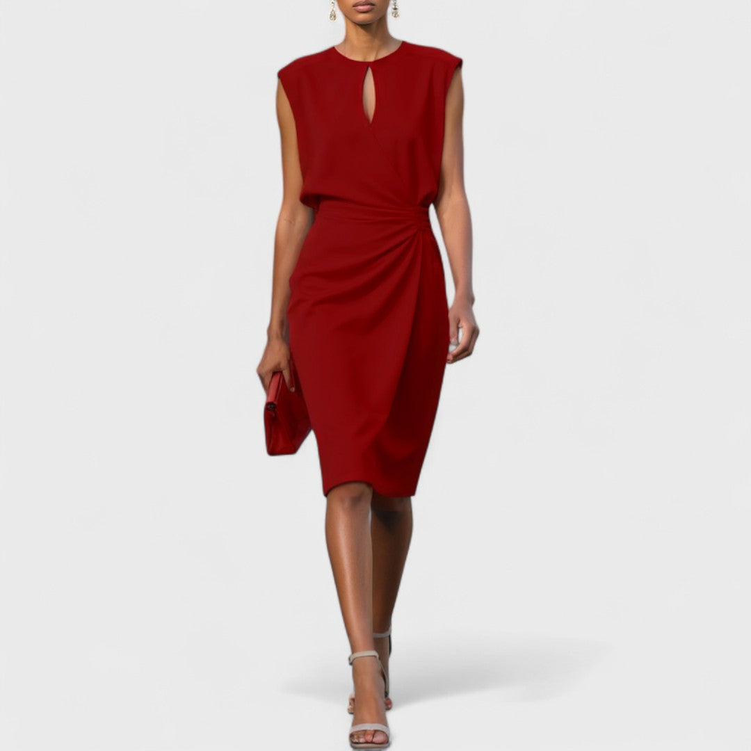 Damen Kleid | Keyhole Drapiert Midi