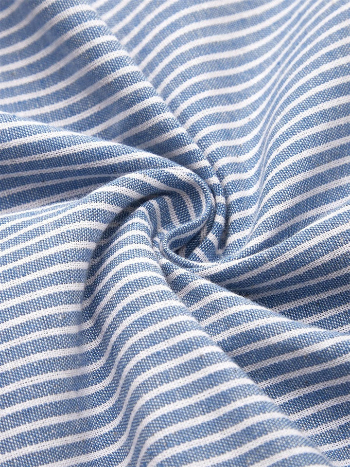 Damen Kleid | Streifen Knopfleiste Midi