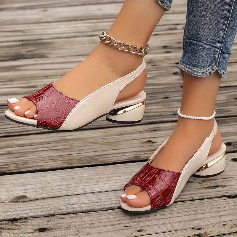 Damen Sandalen | Blockabsatz Fersenriemen