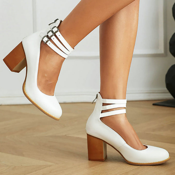 Damen Pumps | Blockabsatz Knöchelriemen