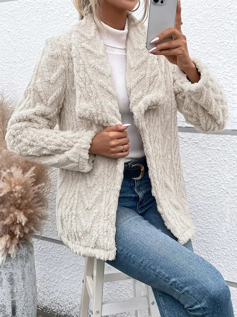 Fleecejacke Damen | Mit Reverskragen und Offenem Schnitt