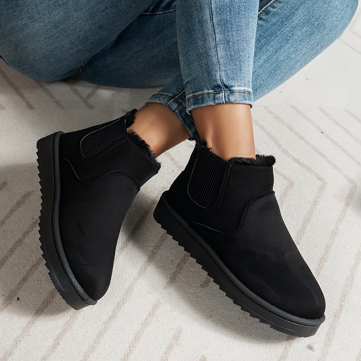 Damen Winterschuhe | Stiefeletten mit elastischem Seiteneinsatz