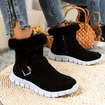 Winterschuhe Damen Stiefel | Knöchelhoch mit Schnalle