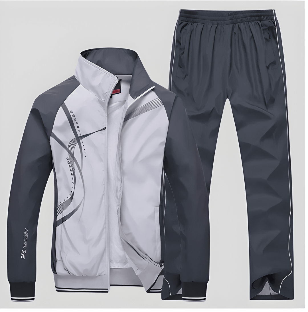 Herren Trainingsanzug | Stehkragen und Kontrasteinsätze