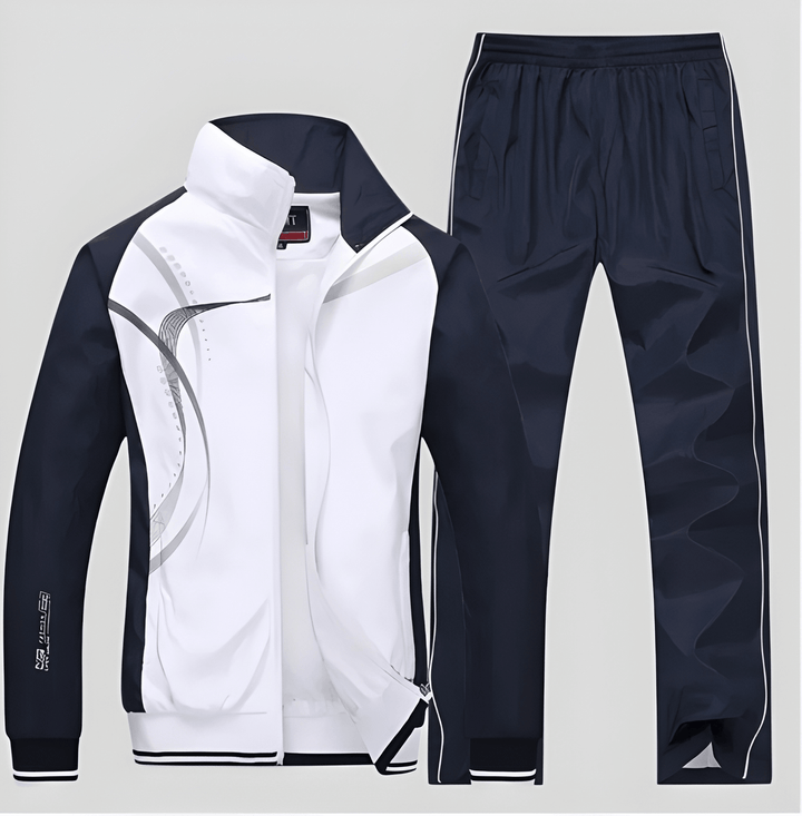 Herren Trainingsanzug | Stehkragen und Kontrasteinsätze