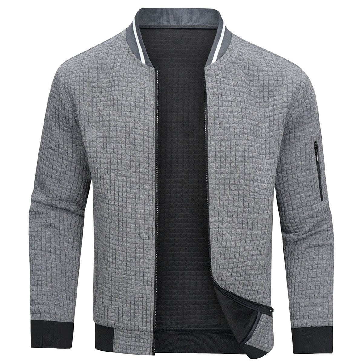 Pullover Herren Mit Offenem Frontdesign | Stehkragen