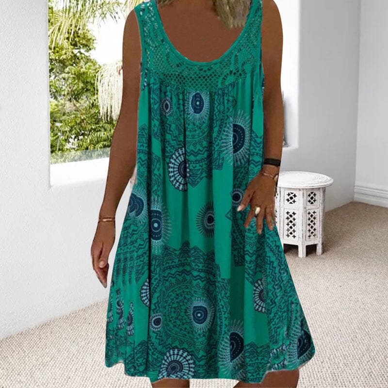 Damen Kleid | Ärmellos Boho Print