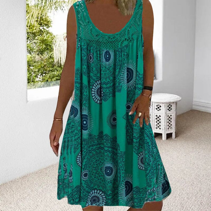 Damen Kleid | Ärmellos Boho Print