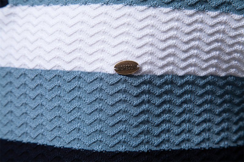 Herren Poloshirt | Reißverschluss Streifendesign