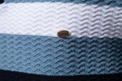Herren Poloshirt | Reißverschluss Streifendesign