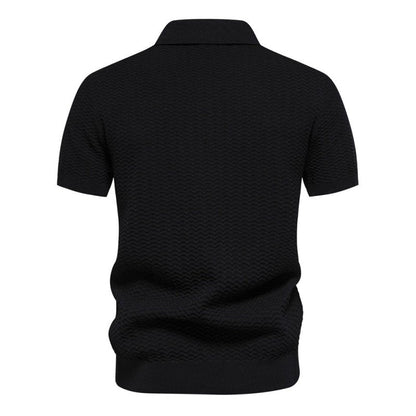 Herren Poloshirt | Reißverschluss Streifendesign