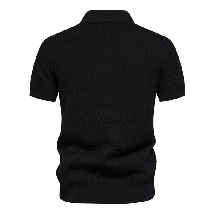 Herren Poloshirt | Reißverschluss Streifendesign