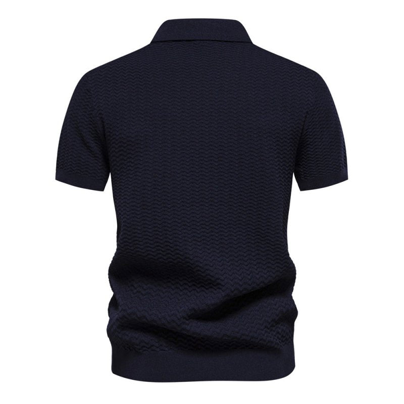 Herren Poloshirt | Reißverschluss Streifendesign