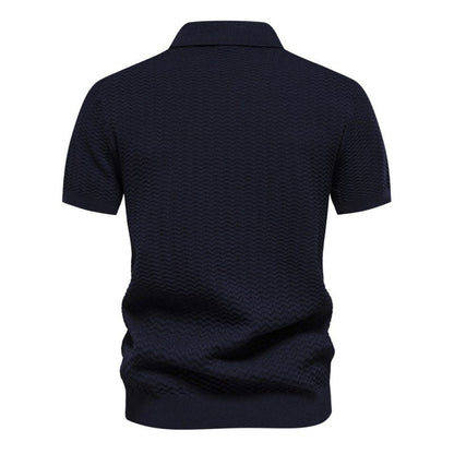 Herren Poloshirt | Reißverschluss Streifendesign