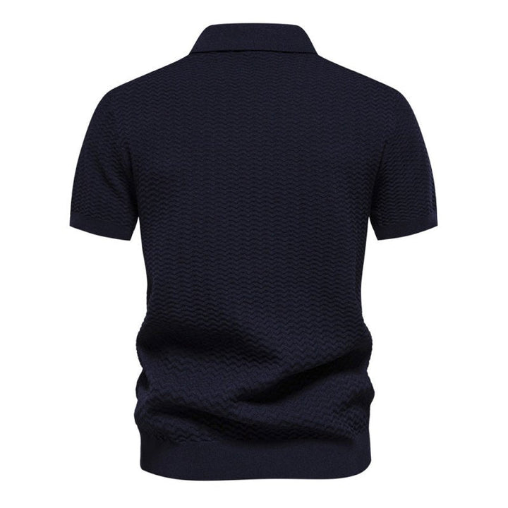 Herren Poloshirt | Reißverschluss Streifendesign