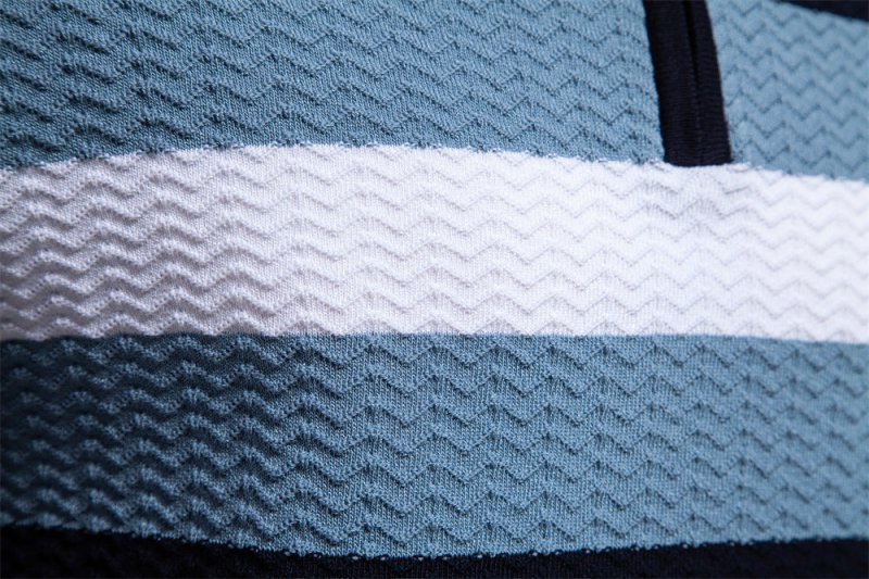 Herren Poloshirt | Reißverschluss Streifendesign