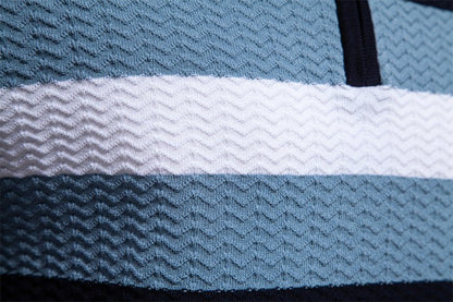Herren Poloshirt | Reißverschluss Streifendesign