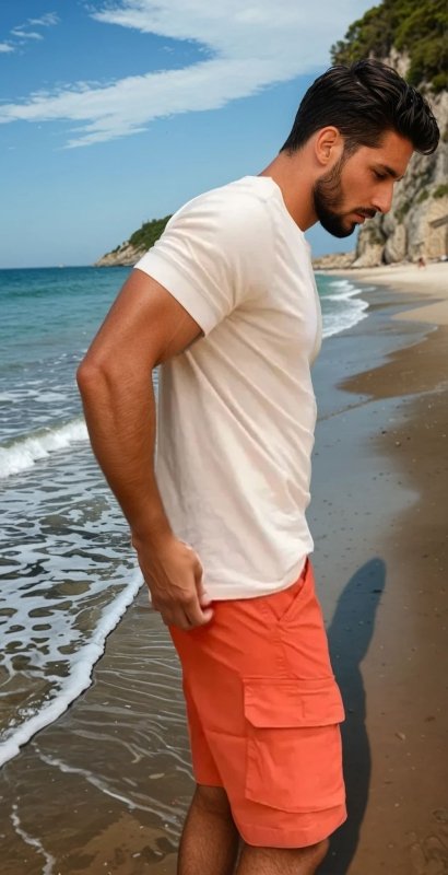 Herren Shorts | Cargotaschen mit Knopfverschluss