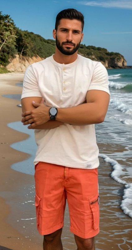 Herren Shorts | Cargotaschen mit Knopfverschluss