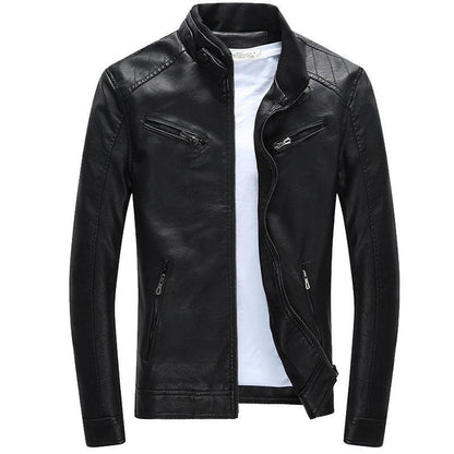 Herren Jacken | Stehkragen Reißverschluss Bikerstil