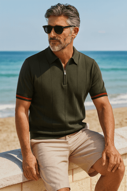 Herren Poloshirt | Reißverschluss Kurzarm