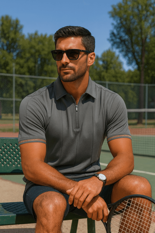 Herren Poloshirt | Reißverschluss Kurzarm