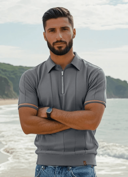 Herren Poloshirt | Reißverschluss Kurzarm
