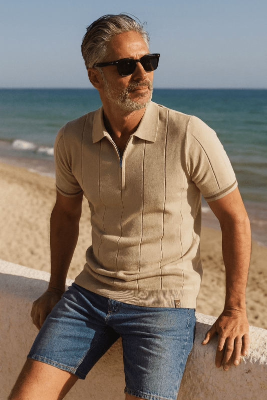 Herren Poloshirt | Reißverschluss Kurzarm