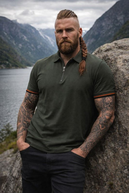 Herren Poloshirt | Reißverschluss Kurzarm