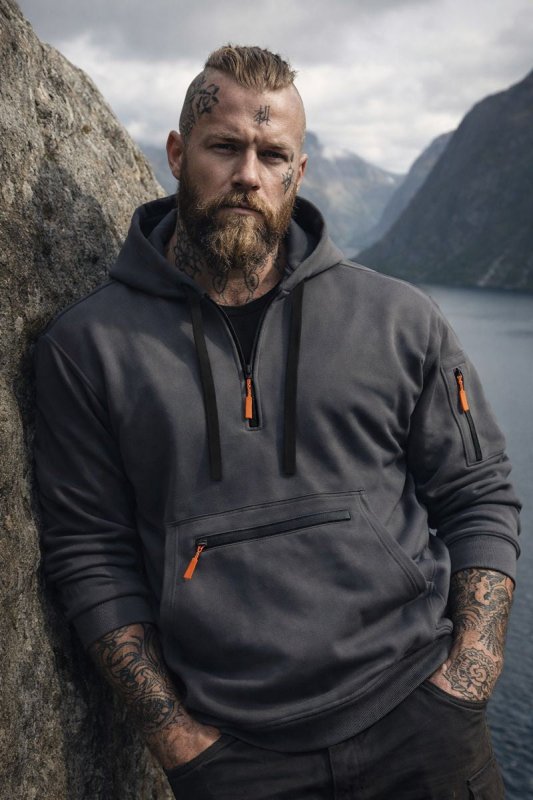 Herren Hoodie | Reißverschluss Tasche