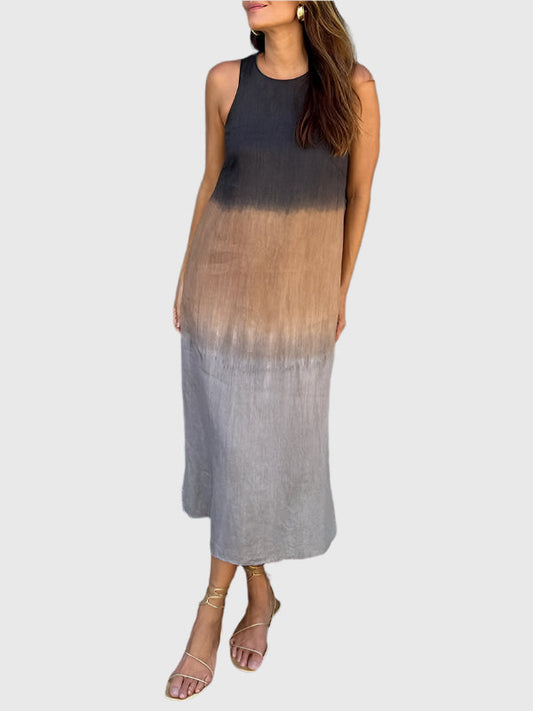 Damen Kleid | Ärmellos Farbverlauf Midi
