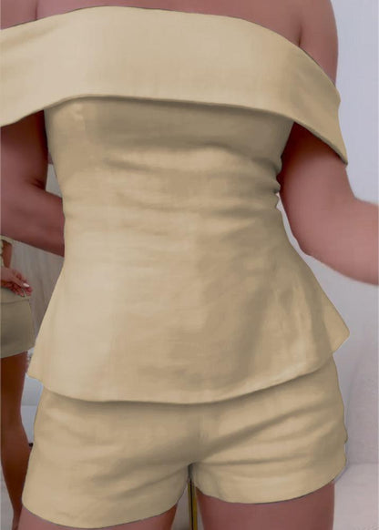 Damen-Zweiteiler | Schulterfreies Top und Shorts