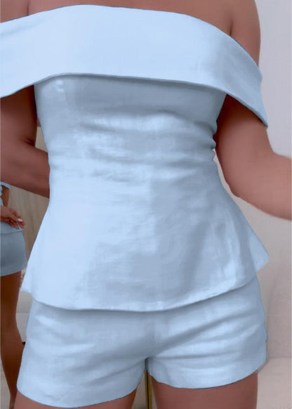 Damen-Zweiteiler | Schulterfreies Top und Shorts