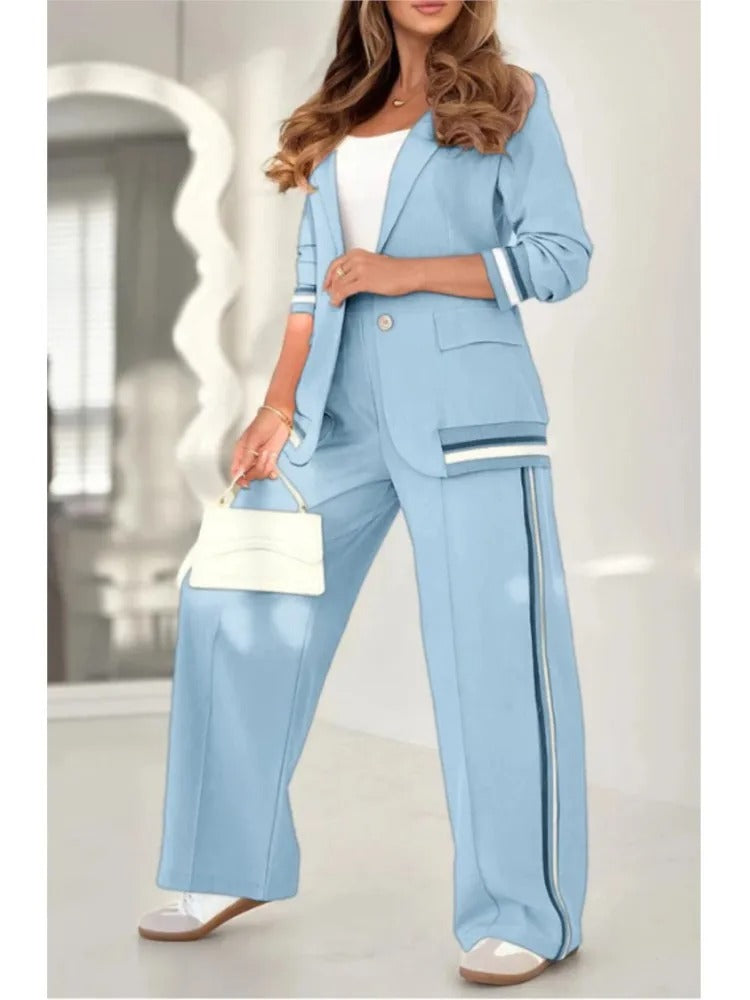 Damen Zweiteiler | Blazer und Weite Hose Set