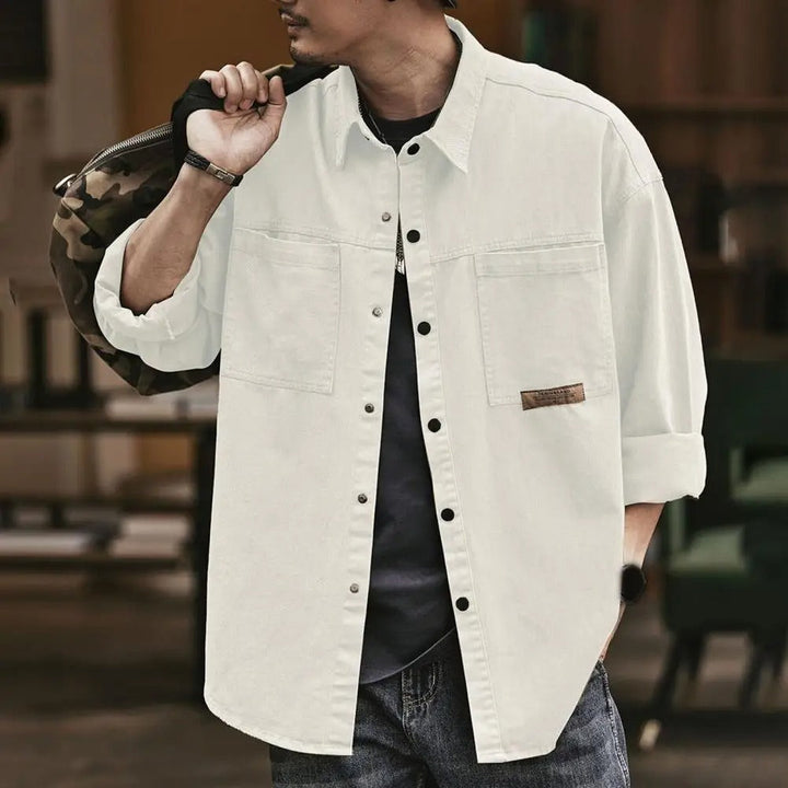 Herrenhemd | Langarm Vintage Stil Button-Up