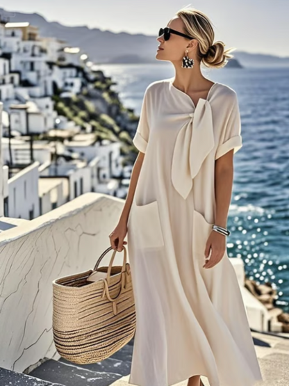 Damen Kleid | Lockeres Sommer mit Taschen