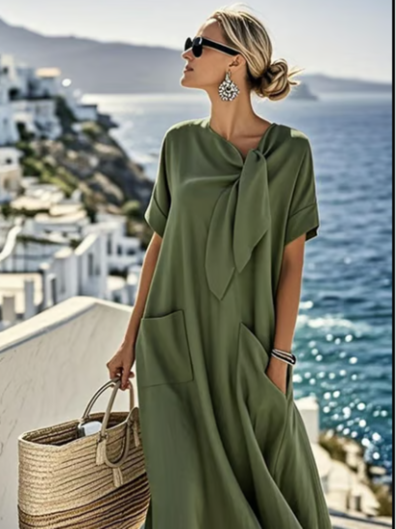 Damen Kleid | Lockeres Sommer mit Taschen