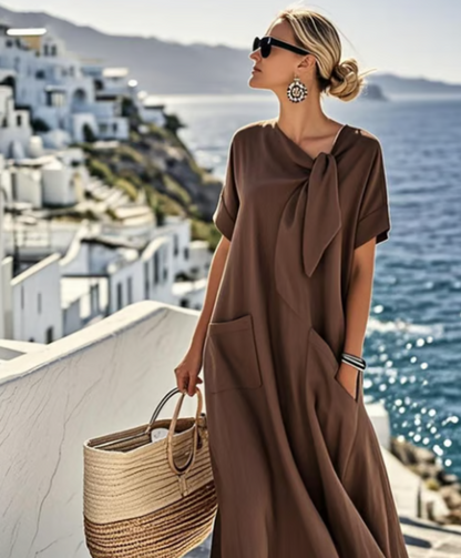 Damen Kleid | Lockeres Sommer mit Taschen