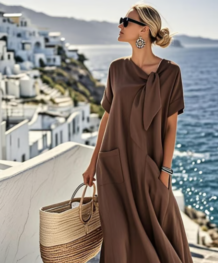 Damen Kleid | Lockeres Sommer mit Taschen