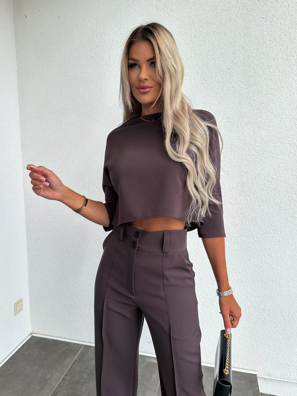 Damen Zweiteiler | Cropped Oberteil und Hose