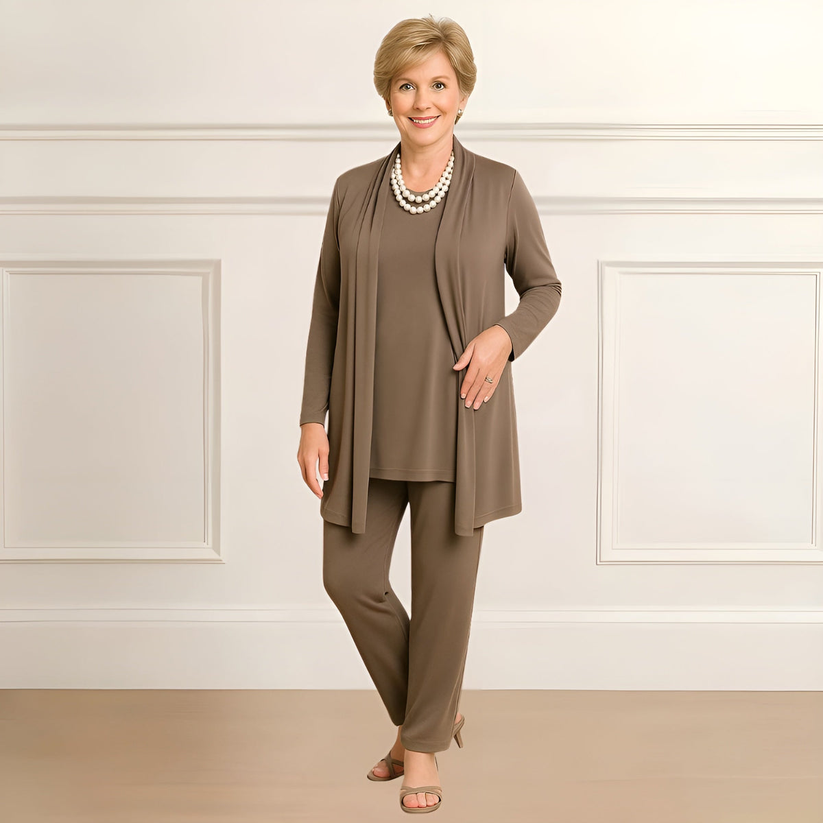 Damen Dreiteiler | Cardigan, Top und Hose