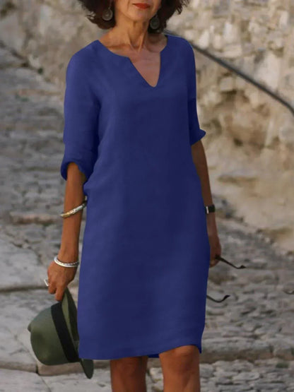 Damen Kleid | Kerbausschnitt Gerade Form