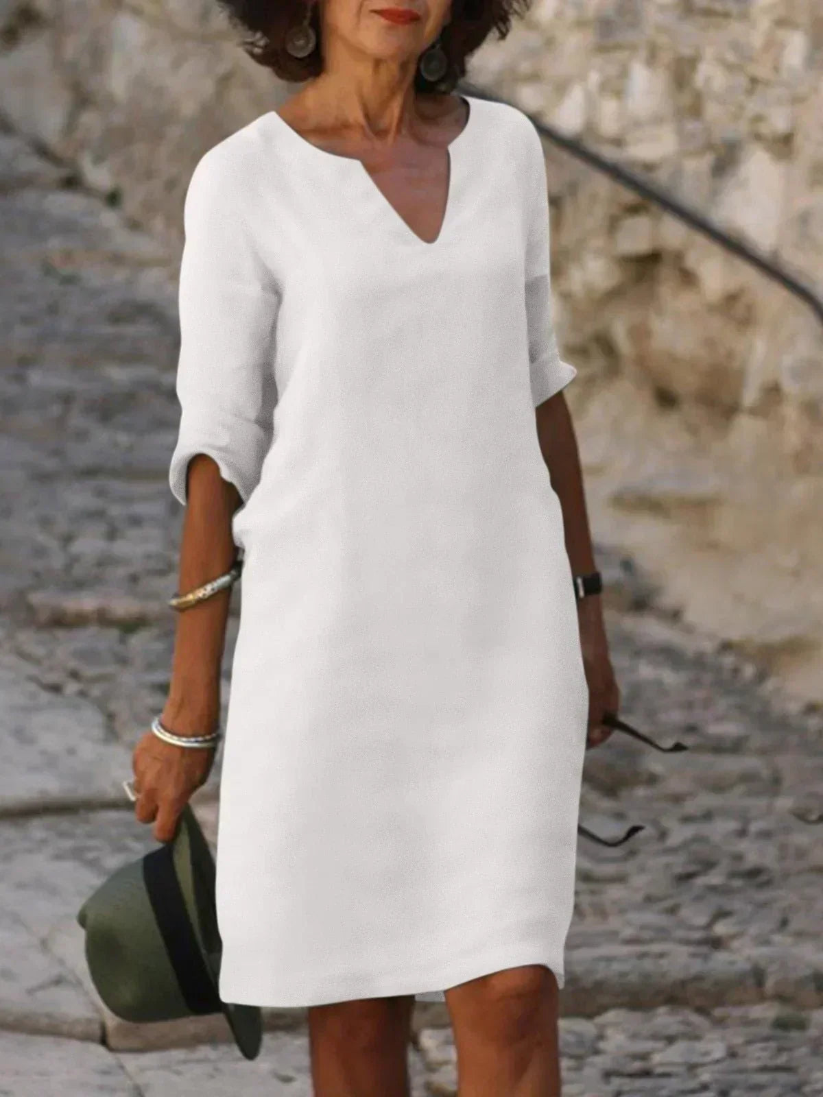 Damen Kleid | Kerbausschnitt Gerade Form